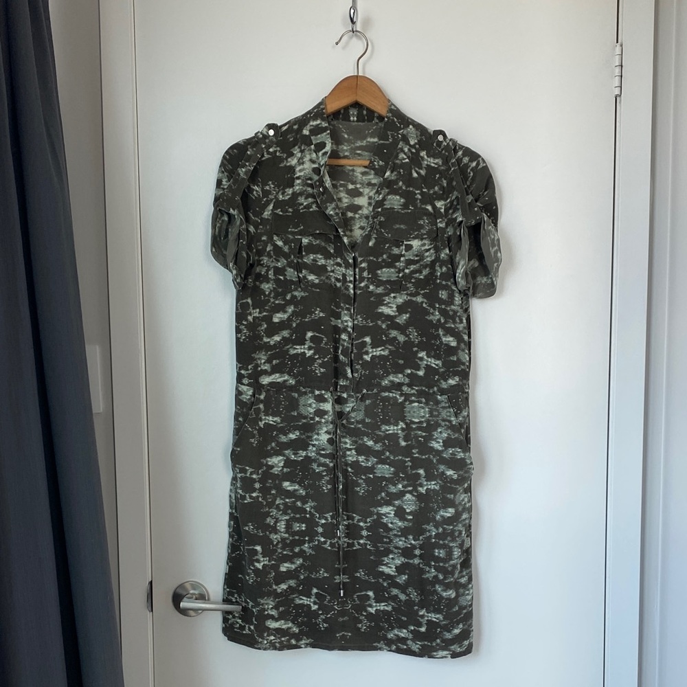 Green Silk Dress with Pockets
